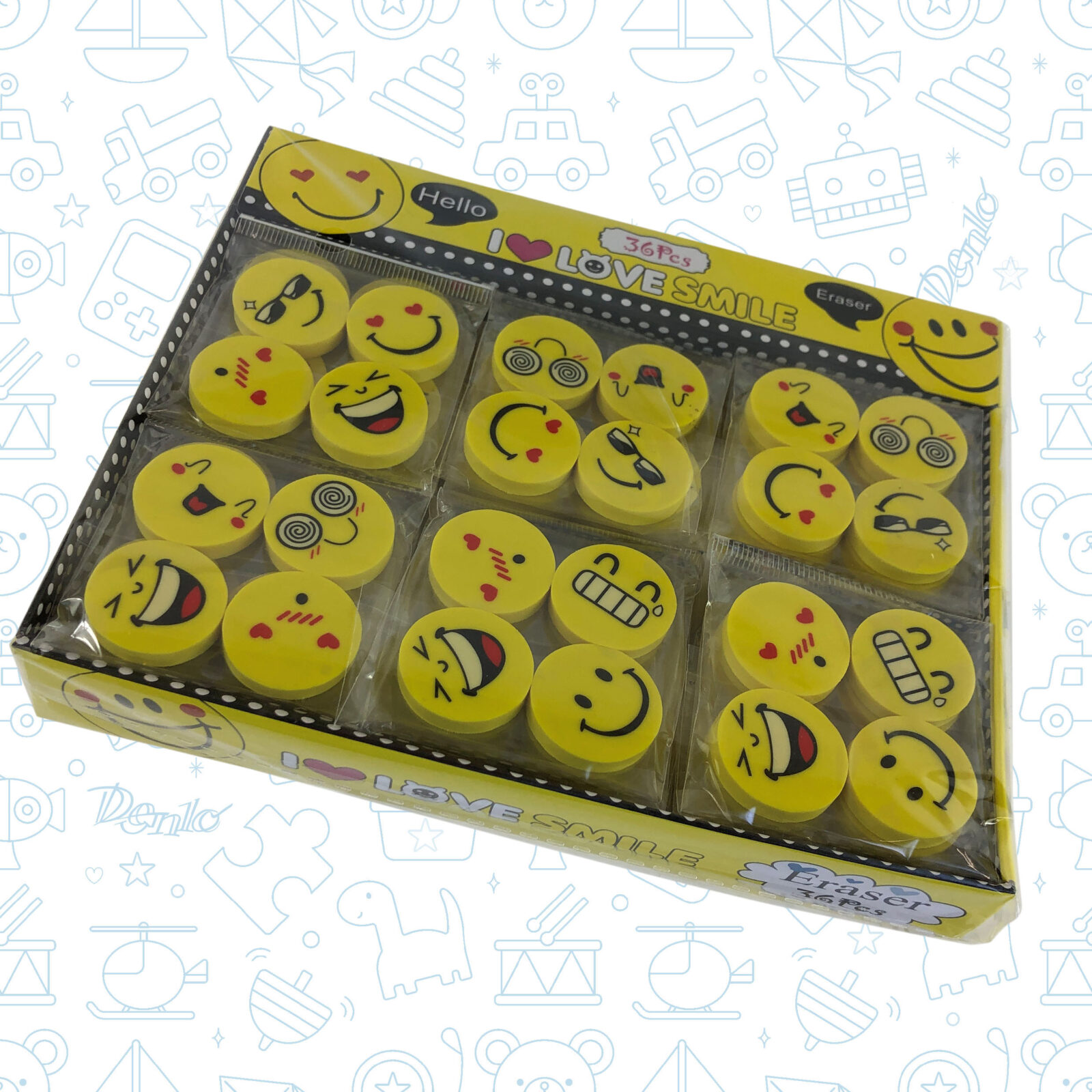 Mini Eraser Emoji (144 pcs) DNL313 Denlo